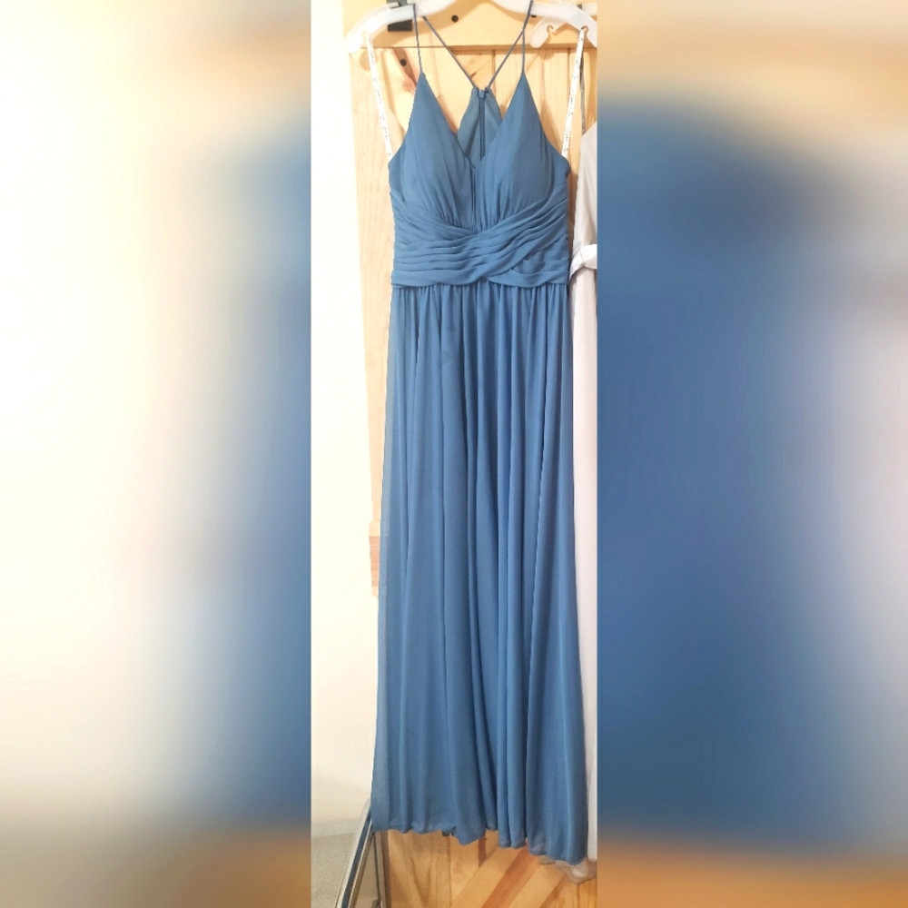 David' s Bridal Dress Steele Blue style F20052
